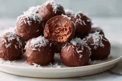 coconut chocolate balls recipe card