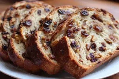 cranberry raisin walnut cinnamon artisan bread recipe card