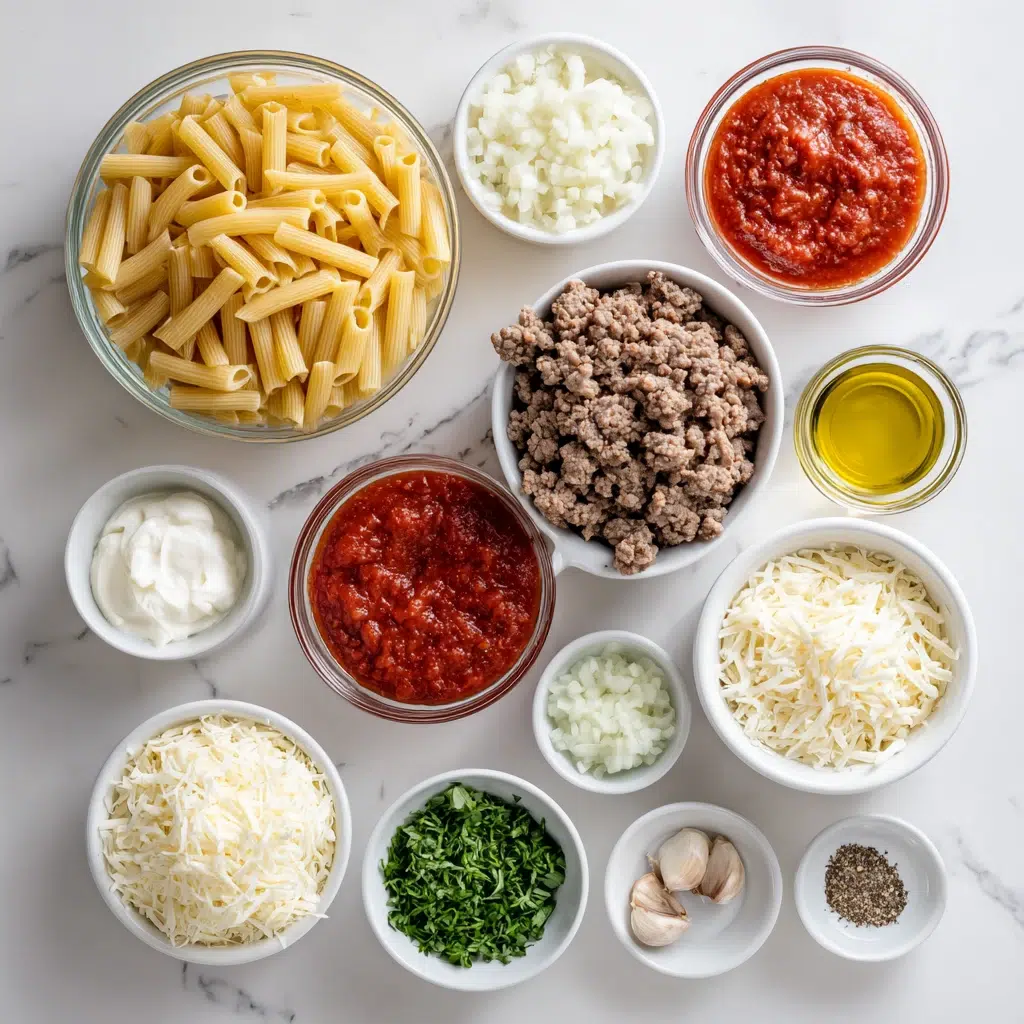 easy baked ziti ingredients