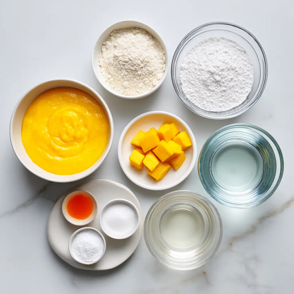 homemade mango mochi ingredients
