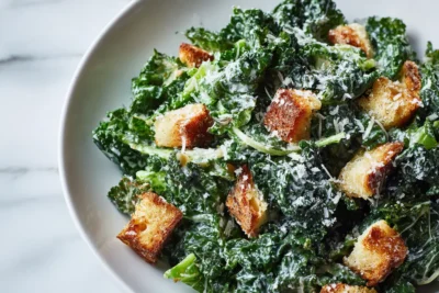 kale caesar salad recipe card