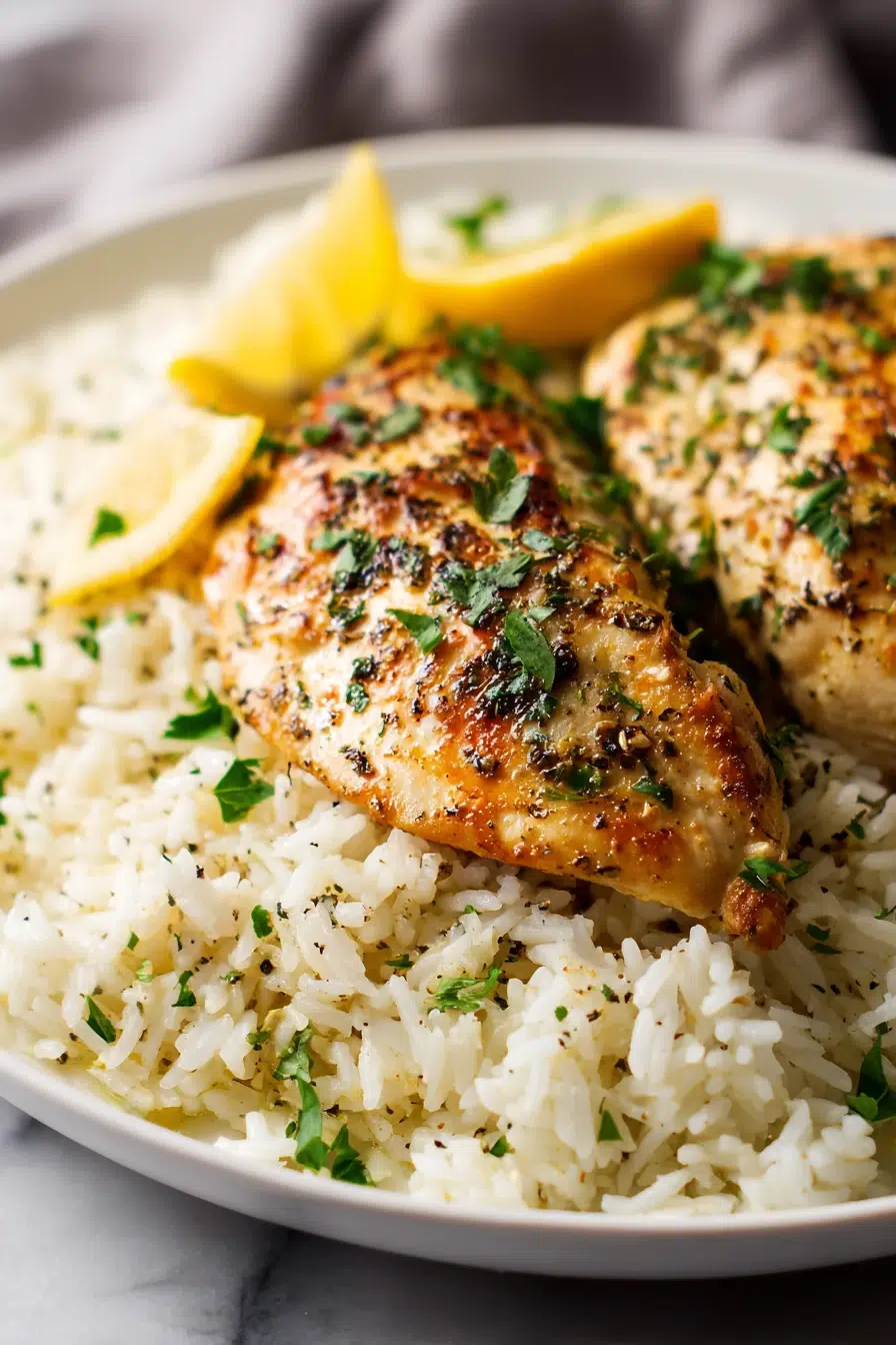lemon herb chicken and rice pinterest