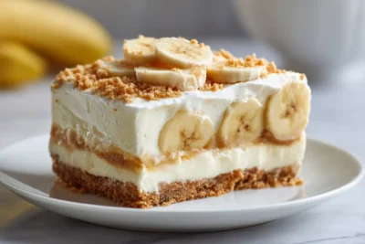 no bake banana pudding cheesecake recipe card