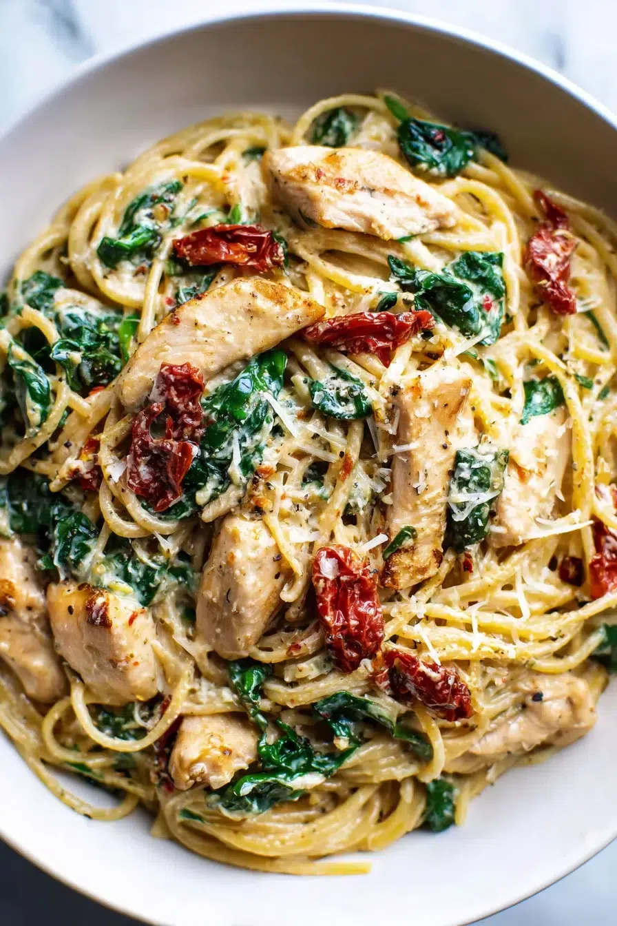 one pot tuscan chicken pasta pinterest 1