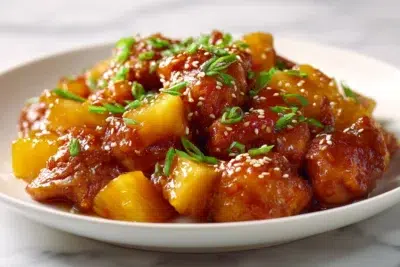 sweet hawaiian crockpot chicken recipe card