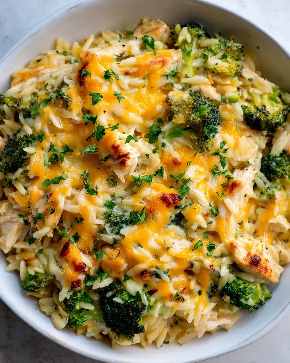 cheesy chicken broccoli orzo bake pinterest 1
