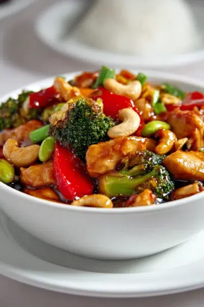 chinese cashew chicken recipe card