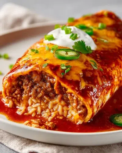ground beef burrito recipe card