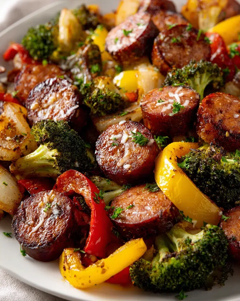keto sheet pan sausage with vegetables ingredients 1