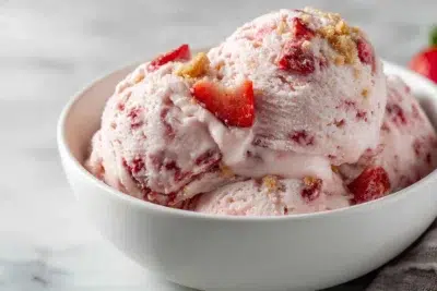 ninja creami strawberry cheesecake protein ice cream recipe card