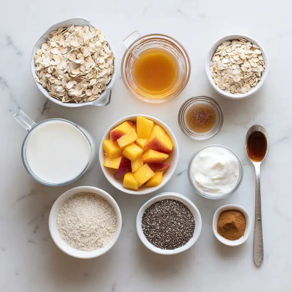 peach cobbler overnight oats ingredients 1