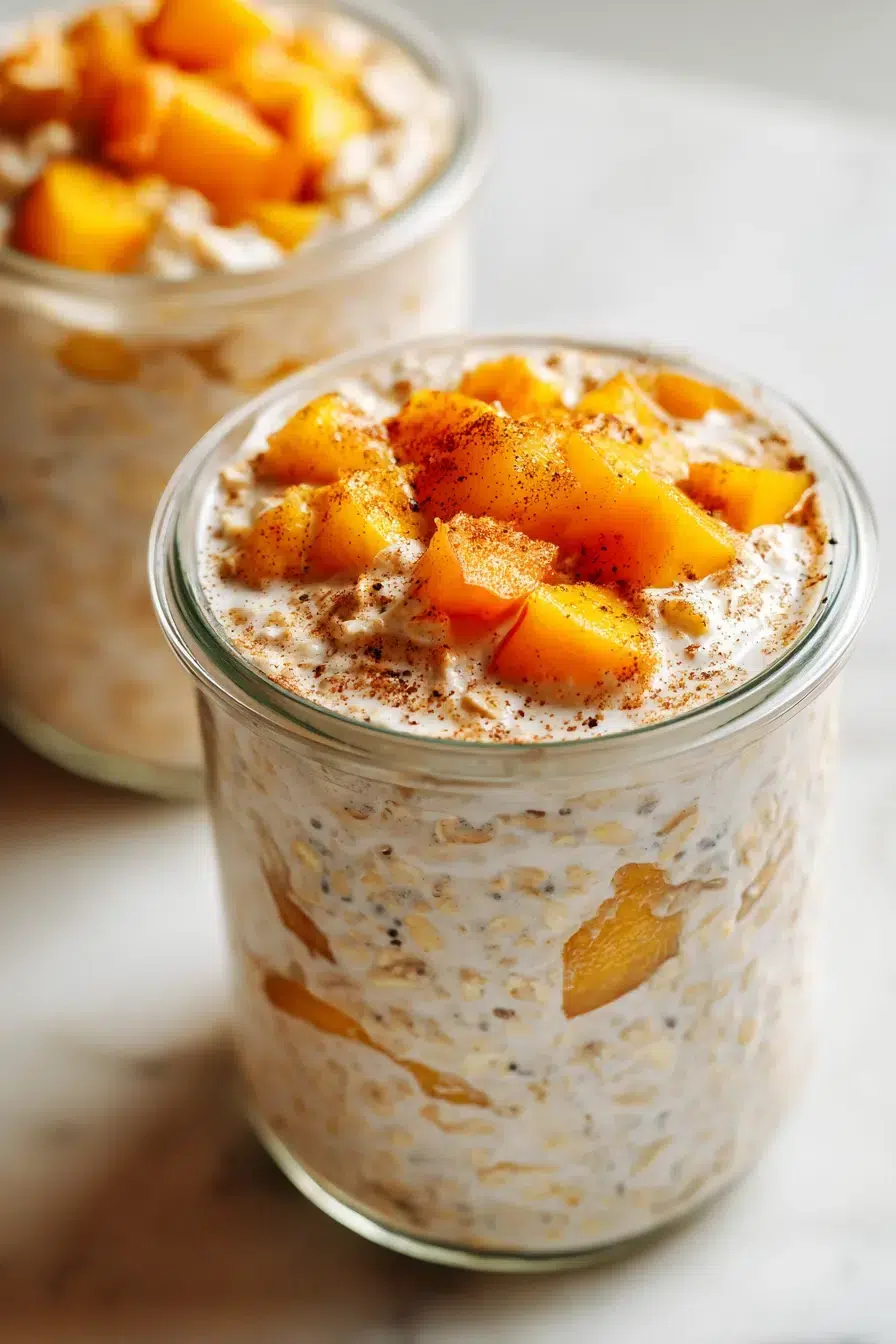 peach cobbler overnight oats pinterest 1