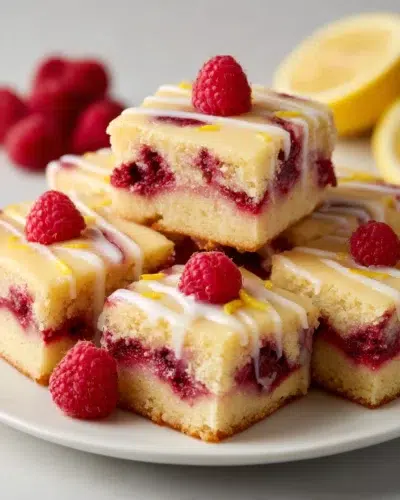 raspberry lemonade bars recipe card