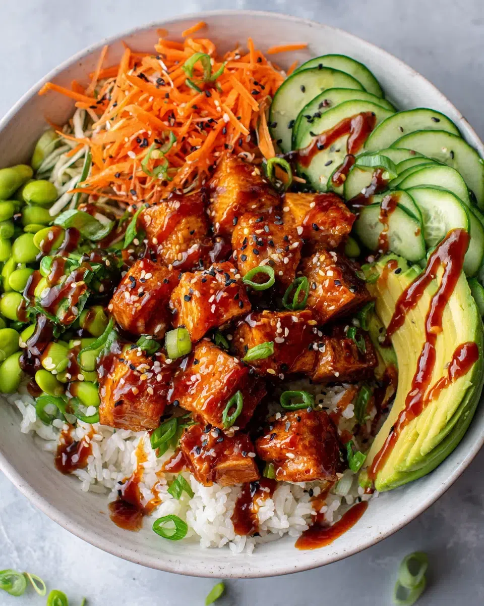 spicy salmon rice bowls pinterest 1