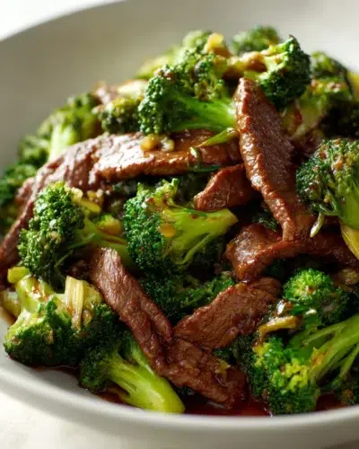 chinese beef and broccoli recipe card