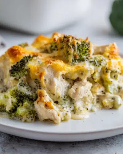 easy low carb chicken casserole recipe card