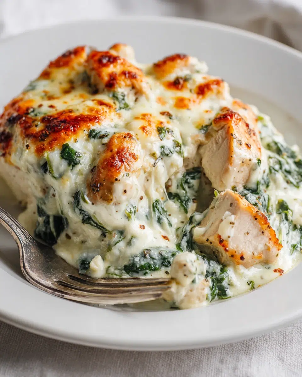 Low-Carb Chicken and Spinach Casserole (Creamy Keto)