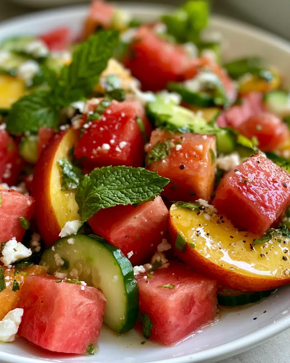Peach Watermelon Salad (Fresh, Easy Summer Side)
