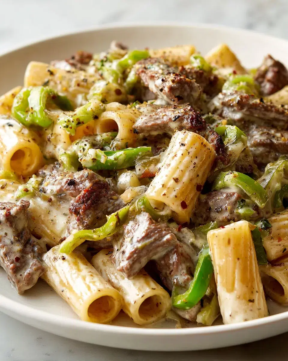 philly cheesesteak pasta pinterest 1