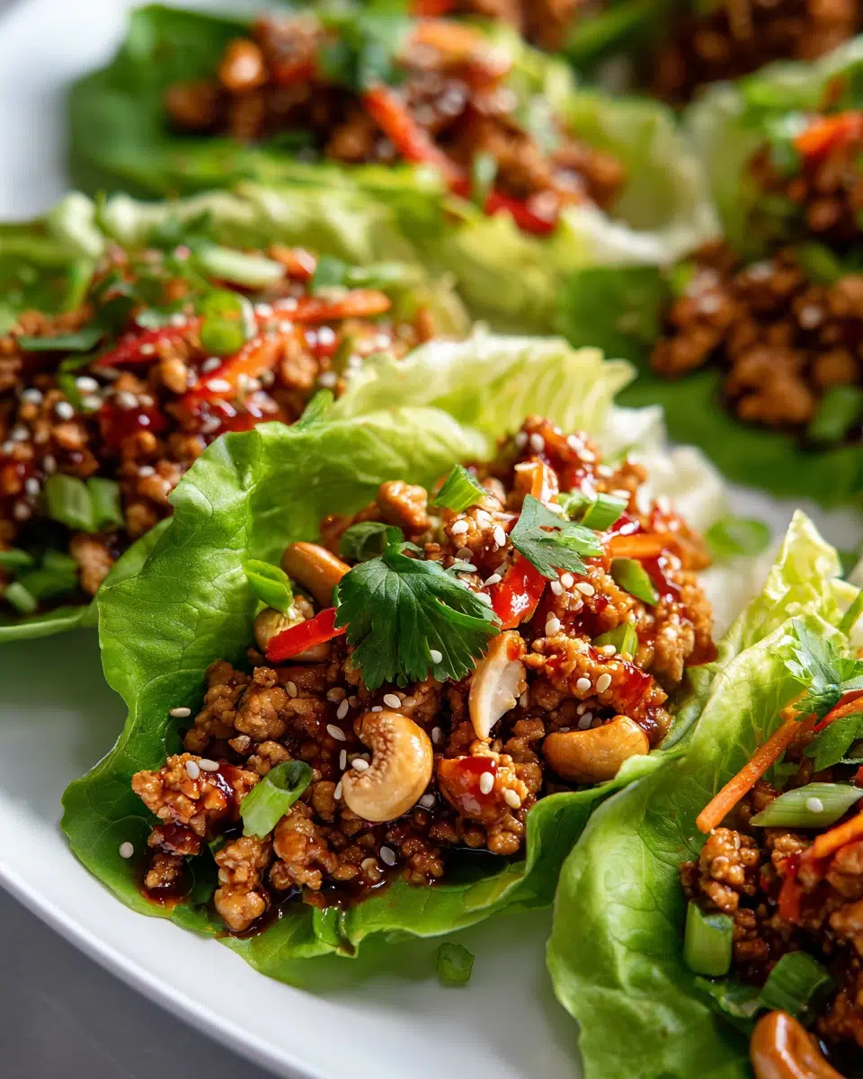 Thai Chicken Lettuce Wraps with Sweet Chili Lime