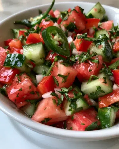 cucumber watermelon salsa recipe card