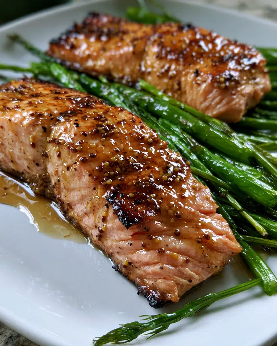 Salmon Asparagus Sheet Pan with Maple Mustard
