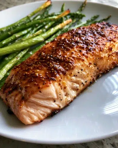 salmon asparagus sheet pan recipe card
